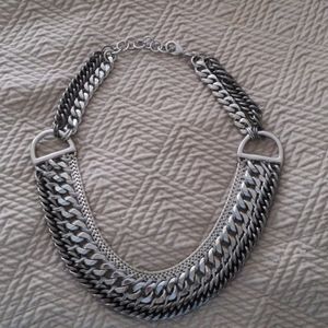 Stella and Dot Silver Chrome Chain Necklace EUC